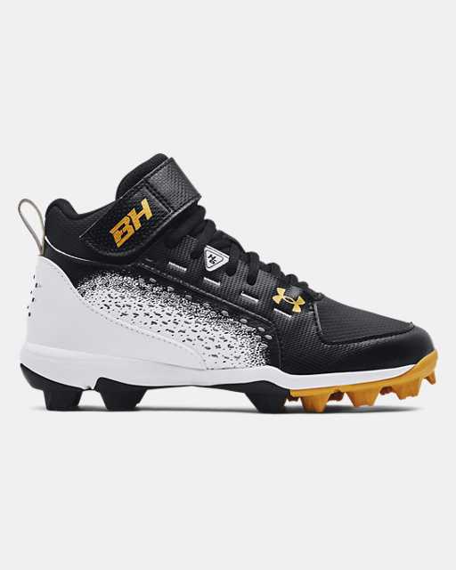 NEW Youth Under Armour Harper RM Jr Baseball Cleats White/Silver-Pick Size 